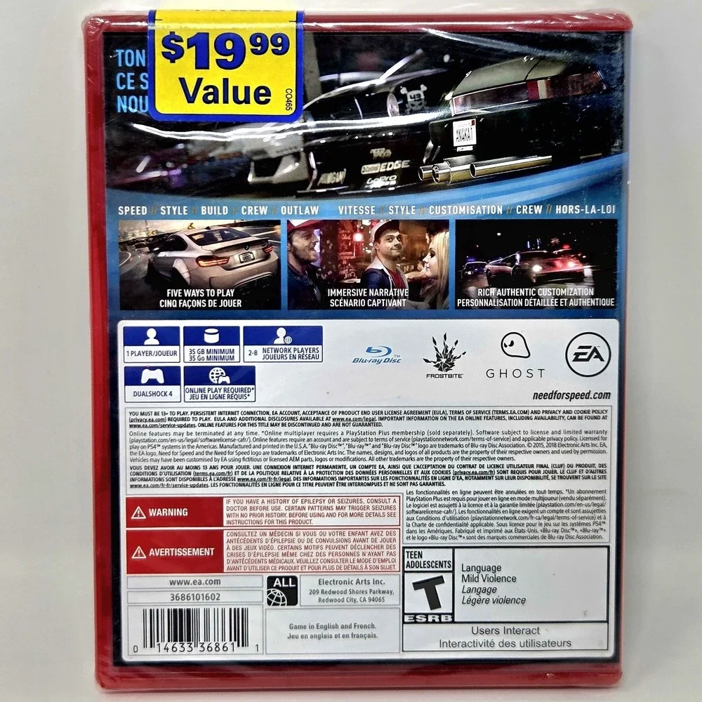 NEW Need For Speed - Sony PlayStation 4 PS4 SEALED